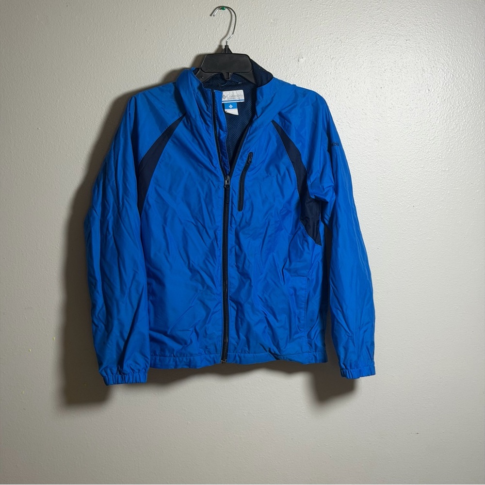 Columbia Sportswear Kids Unisex Full Zip Blue Windbreaker Jacket Size Large